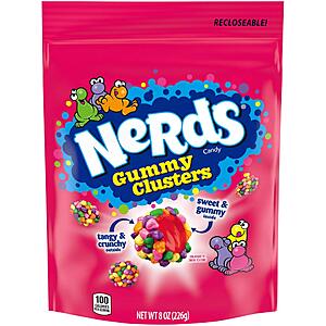 8-Oz Nerds Gummy Clusters Candy (Very Berry or Rainbow) $  2.80 w/ S&S + Free Shipping w/ Prime or on $  35+