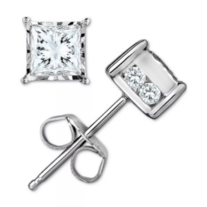 TruMiracle Diamond Stud Earrings 1 2 ct. t.w. 14k White Yellow
