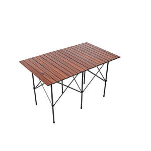 Ozark Trail Roll Top Rectangular Aluminum Camping Table Brown