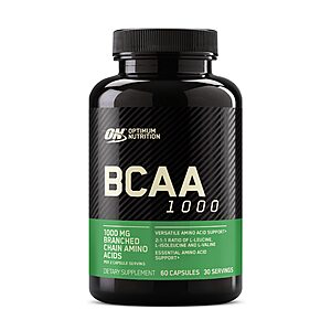 60-Capsules Optimum Nutrition BCAA 1000mg Branched Chain Amino Acids Supplement