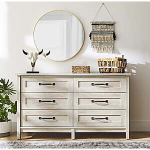 Better Homes & Gardens Modern Farmhouse 6-Drawer Dresser (Rustic White) $213 + Free Shipping