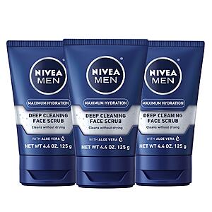 3-Pack 4.4-Oz Nivea Men Deep Cleaning Face Scrub $  10.73 ($  3.58 each) w/ S&S + Free Shipping w/ Prime or on $  35+