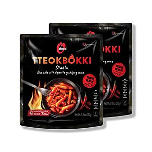2-Pack 9.8-Oz O'Food Tteokbokki Authentic Korean Rice Cakes (Diablo) $4 w/ Subscribe & Save