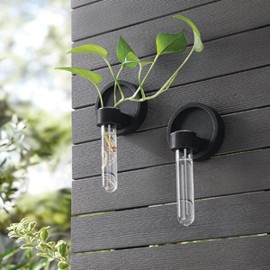 2-Pack Mainstays Wood & Glass Hanging Plant Propagation Station Set (Black) 