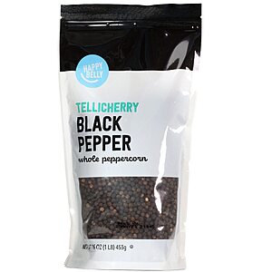 16-Oz Happy Belly Tellicherry Black Pepper (Whole Peppercorns) .40 w/ Subscribe & Save