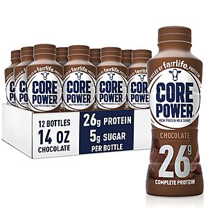 12-Pack 14-Oz Core Power Protein Shake (Chocolate) $25.34 w/ S&S + Free Shipping w/ Prime or on $35+