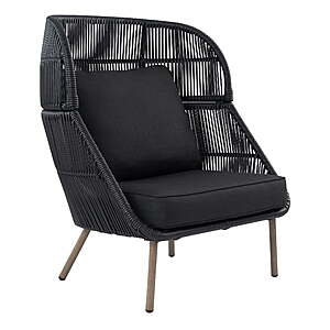 Better Homes & Gardens Tarren Wicker Outdoor Patio Chair w/ Cushions (Black)  + Free Shipping