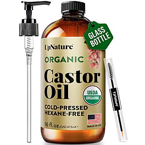 16-Oz UpNature Organic Castor Oil Glass Bottle .50 w/ Subscribe & Save