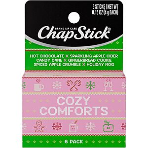 6-Pack ChapStick Cozy Comforts Lip Balm $5.33 w/ S&S + Free Shipping w/ Prime or on $35+