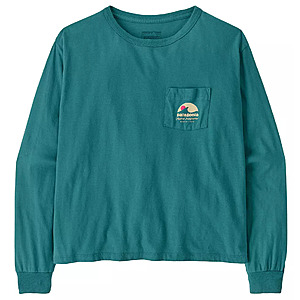 Patagonia Women's Long Sleeve Cut Pocket T-Shirt (Wetland Blue) $17.50