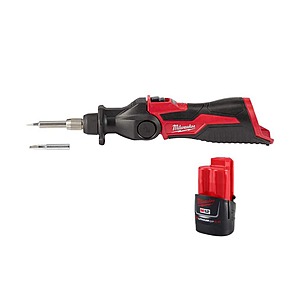 Milwaukee M12 12-​Volt Lithium-​Ion Cordless Soldering Iron + 2.0Ah Compact Battery Pack $89 + Free Shipping