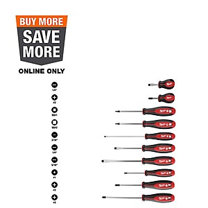 10-Piece Milwaukee Combination Screwdriver Set $19 + Free Shipping