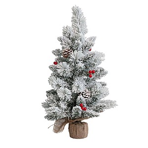2' Astella Pre-Lit Flocked Artificial Christmas Tree $13.32 + Free Shipping