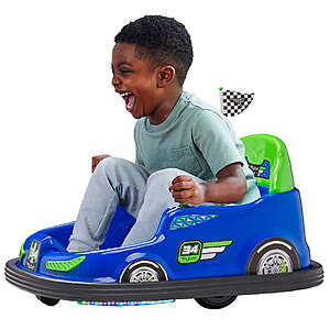 Flybar Kids' Trax 6V Bumper Car Ride-On Toy w/ LED Lights (Blue, Pink, Red) $50 + Free Shipping