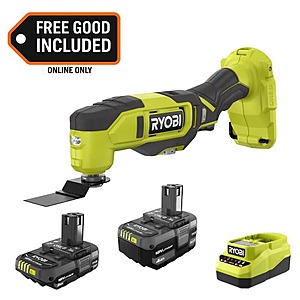 Ryobi ONE+ 18V Lithium-Ion Kit with 2.0 Ah & 4.0 Ah Batteries, Charger with ONE+ 18V Cordless Multi-Tool $79 + Free Shipping