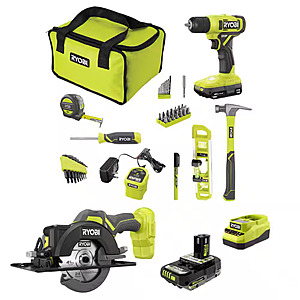 Ryobi One+ 18V Drill/Driver + Circular Saw w/ 1.5 Ah & 2 Ah Battery & 2x Chargers  + Free Shipping