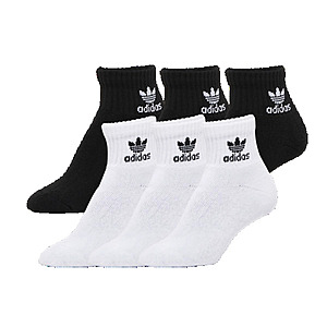 6-Pairs adidas Adult or Kid Socks (Crew, Quarter, No Show) $8 + Free Shipping
