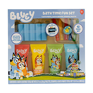 12-Piece Bluey Bath Time Fun Set $5 + Free S&H w/ Walmart+ or on $35+