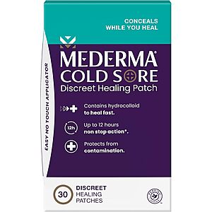 30-Count Mederma Cold Sore Discreet Healing Patches .50 w/ Subscribe & Save