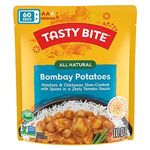Select Accts: 6-Pk 10-Oz Tasty Bite Indian Bombay Potatoes Microwaveable Entree $11.60 w/ Subscribe & Save