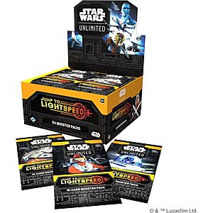 Asmodee Star Wars Unlimited Jump to Lightspeed Booster Card Packs $36 + Free Shipping