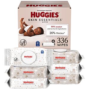 6-Pack Huggies Skin Essentials Baby Wipes $10.99 w/ S&S + Free Shipping w/ Prime or on $35+