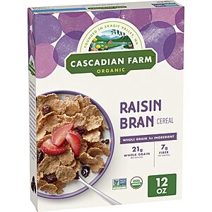 12-Oz Cascadian Farm Organic Raisin Bran Cereal $2.70 w/ Subscribe & Save