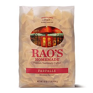 16-Oz Rao's Homemade Pasta (Various): Farfalle or Penne from $2.25 & More w/ S&S