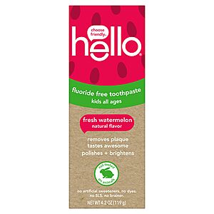 4.2-Ounce Hello Fresh Watermelon Fluoride-Free Kids' Toothpaste $2.77 w/ S&S + Free Shipping w/ Prime or on $35+