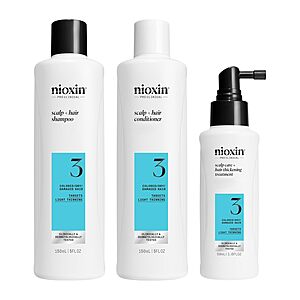 3-Piece NIOXIN Scalp + Hair Thickening System 3 (Shampoo, Conditioner, Treatment) $18.04 w/ S&S + Free Shipping w/ Prime or on $35+