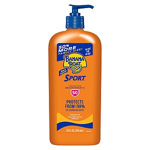 12-Oz Banana Boat Sport SPF 50 Sunscreen $6.58 w/ S&S + Free Shipping w/ Prime or on $35+
