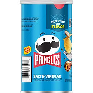 12-Pack 2.5-Oz Pringles Salt & Vinegar Potato Crisps $7.41 w/ S&S + Free Shipping w/ Prime or on $35+