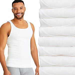 8-Pack Hanes Men's Ultimate ComfortSoft Ribbed Tank Undershirt (White) $16.80 + Free Shipping on $49+
