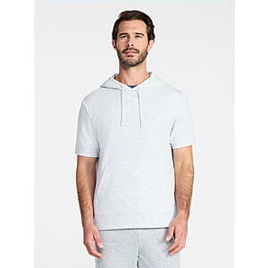 Athletic Works Men's Performance Short Sleeve Hoodie (White Heather) from