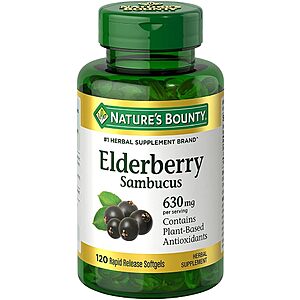120-Count Nature's Bounty Elderberry Sambucus Softgels $4.38 w/ S&S + Free Shipping w/ Prime or on $35+