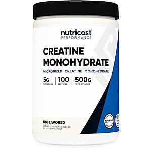 17.9-Oz Nutricost Micronized Creatine Monohydrate Powder (100 Servings) $13.28 w/ S&S + Free Shipping w/ Prime or on $35+