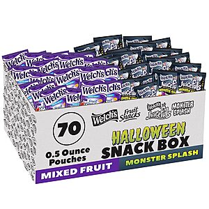 70-Pack 0.5-Oz Welch's Halloween Variety Fruit Snacks (Mixed Fruit & Juicefuls) $10.79 w/ S&S + Free Shipping w/ Prime or on $35+