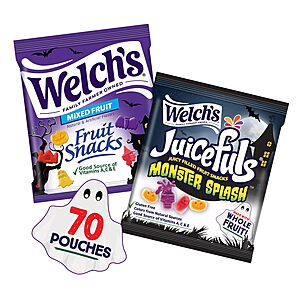 70-ct 0.5-oz Welch's Fruit Snacks Halloween Variety Pack $10.80 w/ S&S