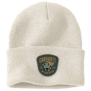 Carhartt Shamrock Patch Knit Beanie (Black or White)