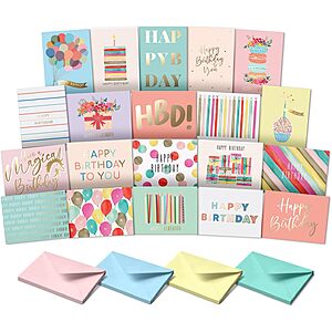 20-Pack Sweetzer & Orange Happy Birthday Cards w/ Envelopes (2 Varieties) $6.99 + Free Shipping w/ Prime or on $35+