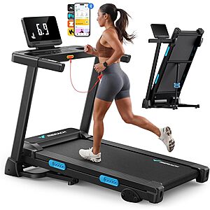 MERACH T12 Series Incline Treadmill (up to 300-Lbs, 16.5" x 42.5" Pad) $200 + Free S&H