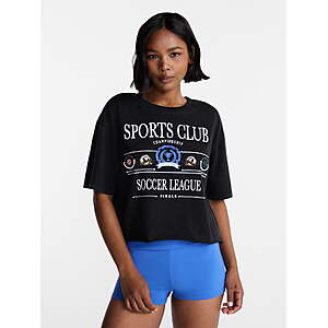 No Boundaries Women's Boxy Cropped Graphic Shirt (Black, Size M-XXL) $2.38 + Free S&H w/ Walmart+ or on $35+