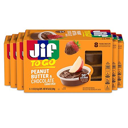 48-Pack Jif Peanut Butter & Chocolate To Go Cups $7.89 w/ S&S + Free Shipping w/ Prime or on $35+
