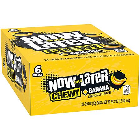 24-Pack Now and Later Chewy Candy (Banana) $9.02 w/ S&S + Free Shipping w/ Prime or on $35+