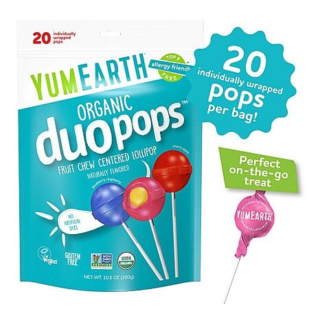 20-Pack YumEarth Organic Duo Pops $6.95 w/ S&S + Free Shipping w/ Prime or on $35+