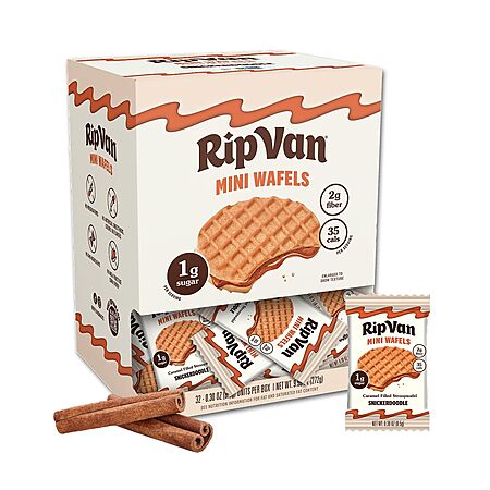 32-Pack Rip Van Wafels Mini Stroopwafels (Snickerdoodle or Dutch Caramel) $7.97 w/ S&S + Free Shipping w/ Prime or on $35+