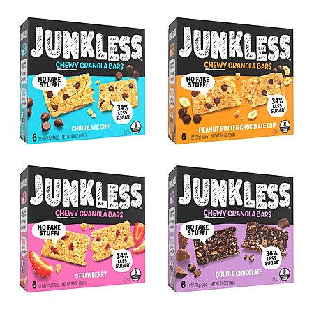 24-Pack 1.1-Oz Junkless Chewy Granola Bar (Variety Pack) $12.15 w/ S&S + Free Shipping w/ Prime or on $35+