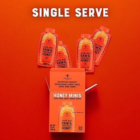 20-Count Nate's Honey Minis Raw & Unfiltered Honey $4.88 w/ S&S + Free Shipping w/ Prime or on $35+