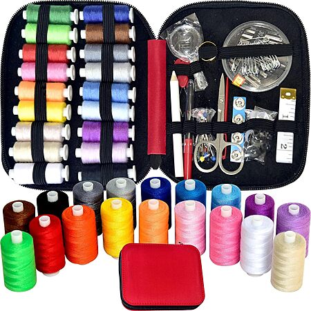 Le Paon Portable Sewing Kit w/ Case (Red) $4.99 + Free Shipping w/ Prime or on $35+
