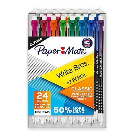 24-Count Paper Mate Write Bros. Mechanical Pencils $3.42 w/ S&S + Free Shipping w/ Prime or on $35+